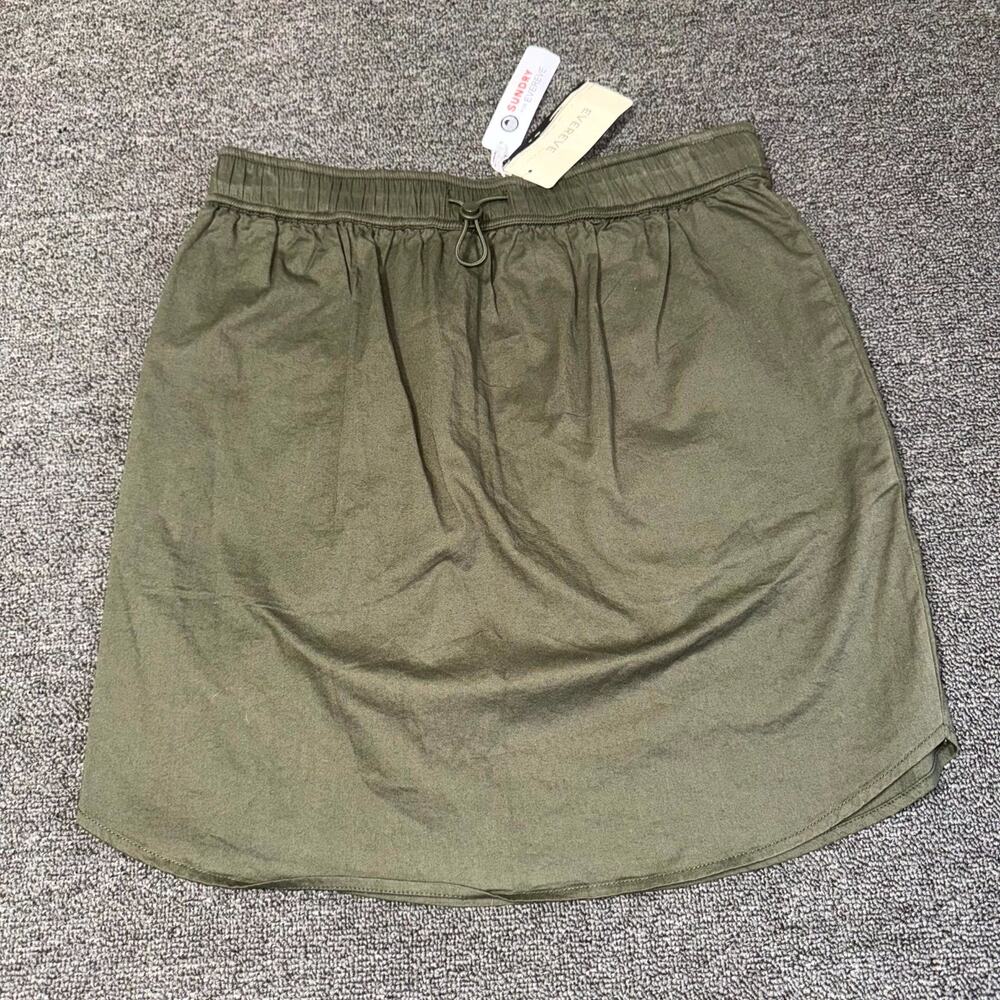 Sundry For Evereve Sunday Mini Skirt Women’s 1 Army Green Stretch Elastic Waist